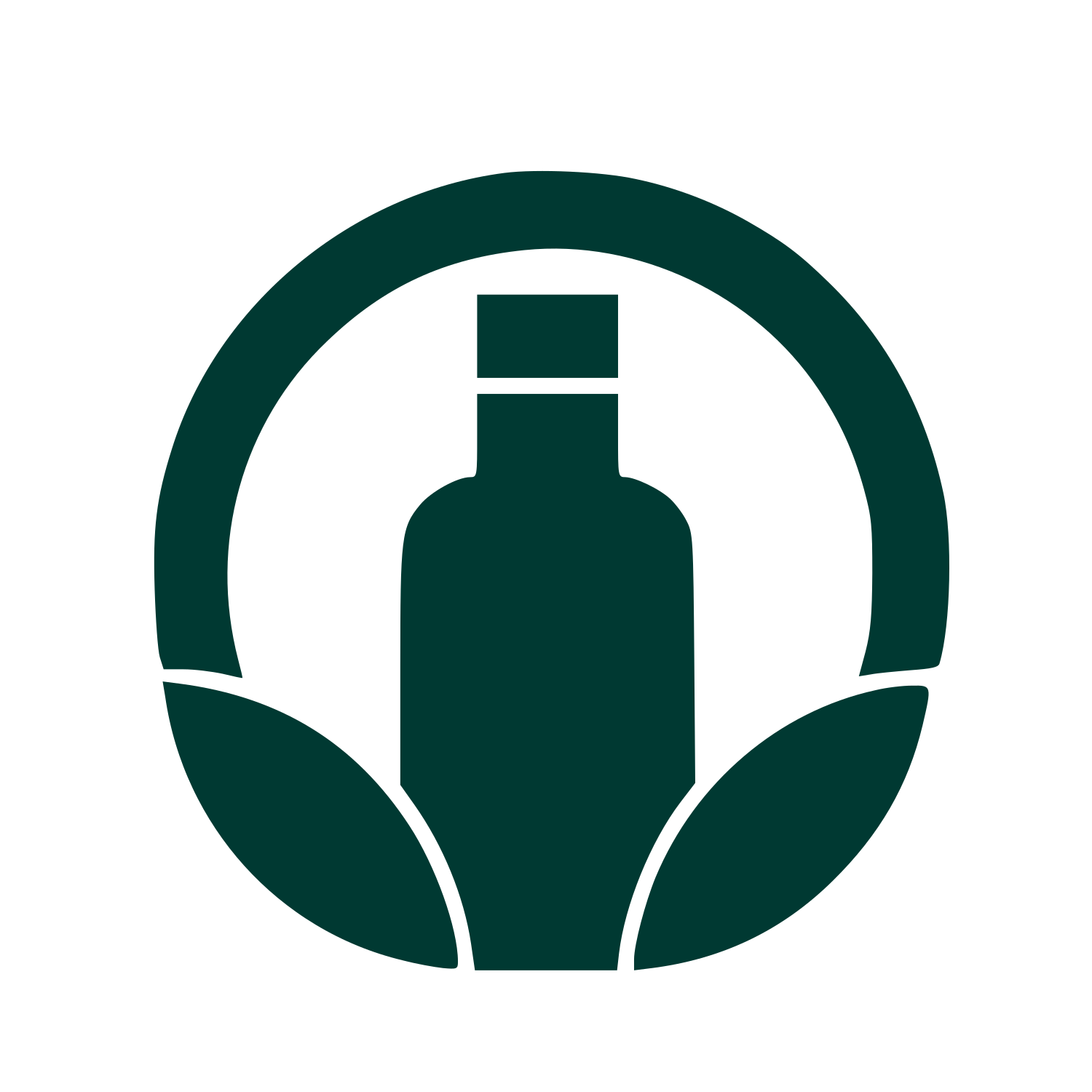 Bottle Leaf Circle Logo #003932