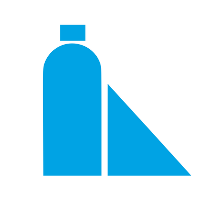 Bauhaus Bottle Triangle Logo #00a3e4