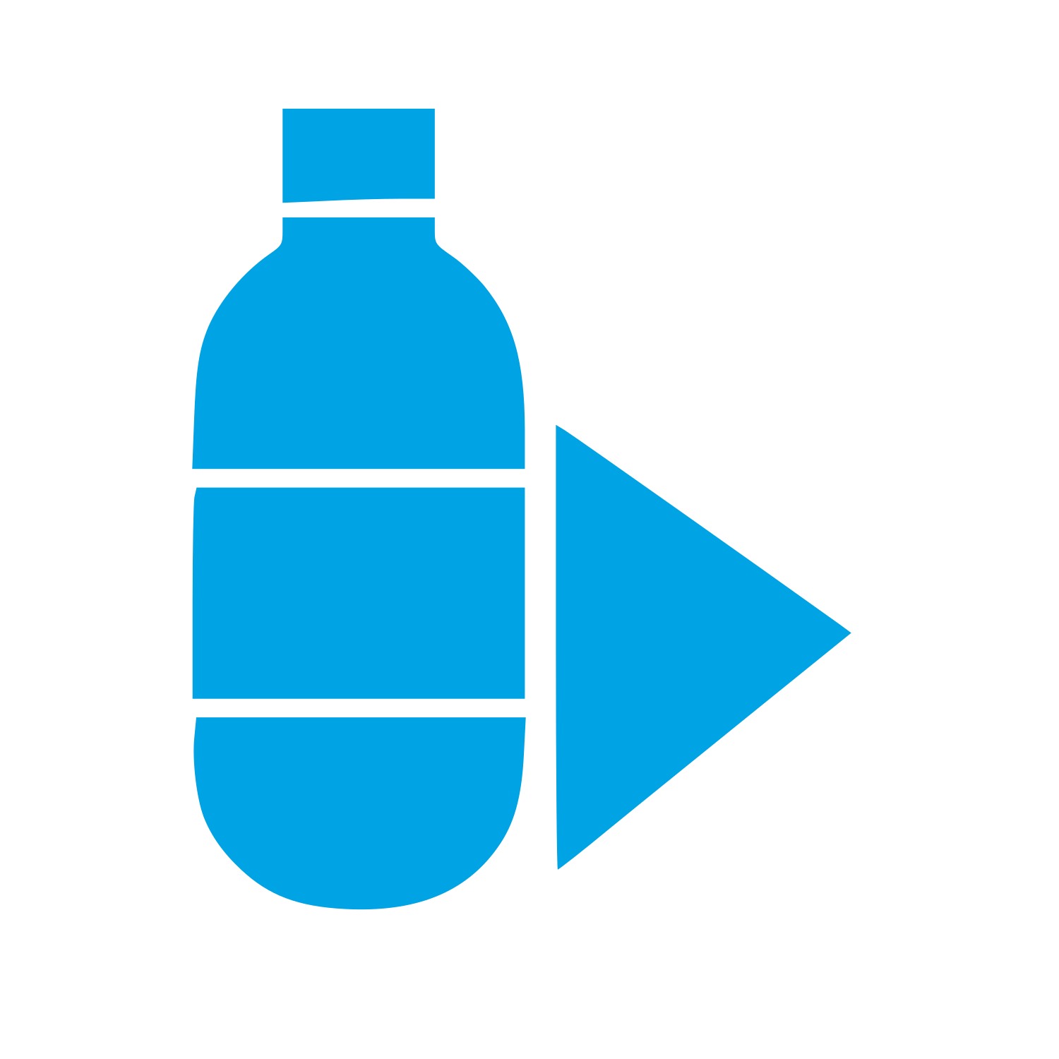 Reusable Bottle Arrow Logo #00a3e4