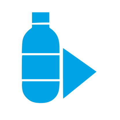 Reusable Bottle Arrow Logo #00a3e4