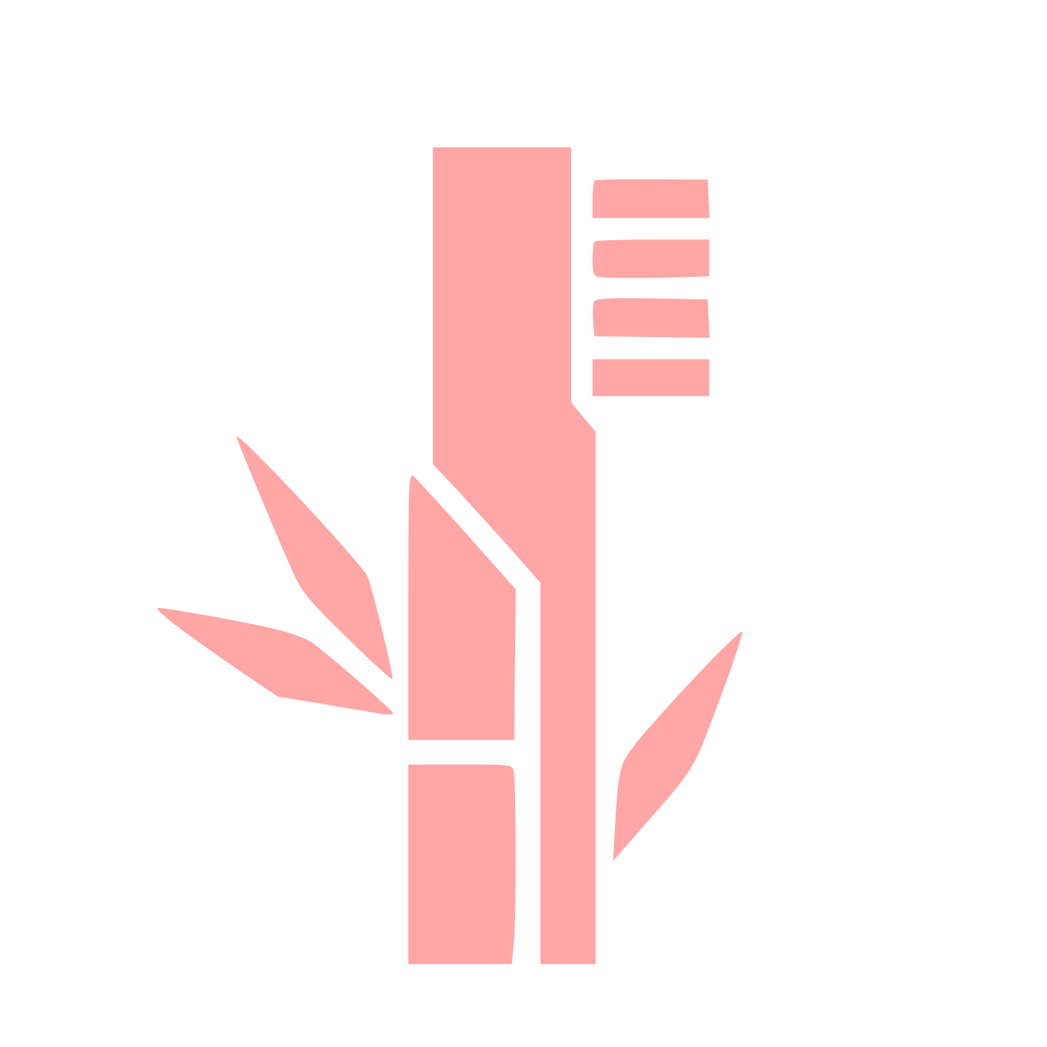 Bamboo Toothbrush Brutalist Logo #ffa6a6
