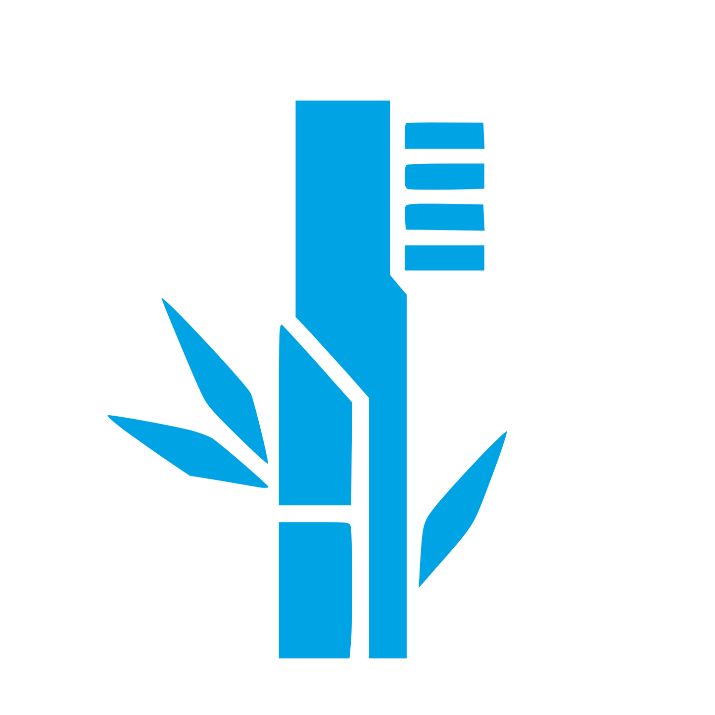 Bamboo Toothbrush Brutalist Logo #00a3e4