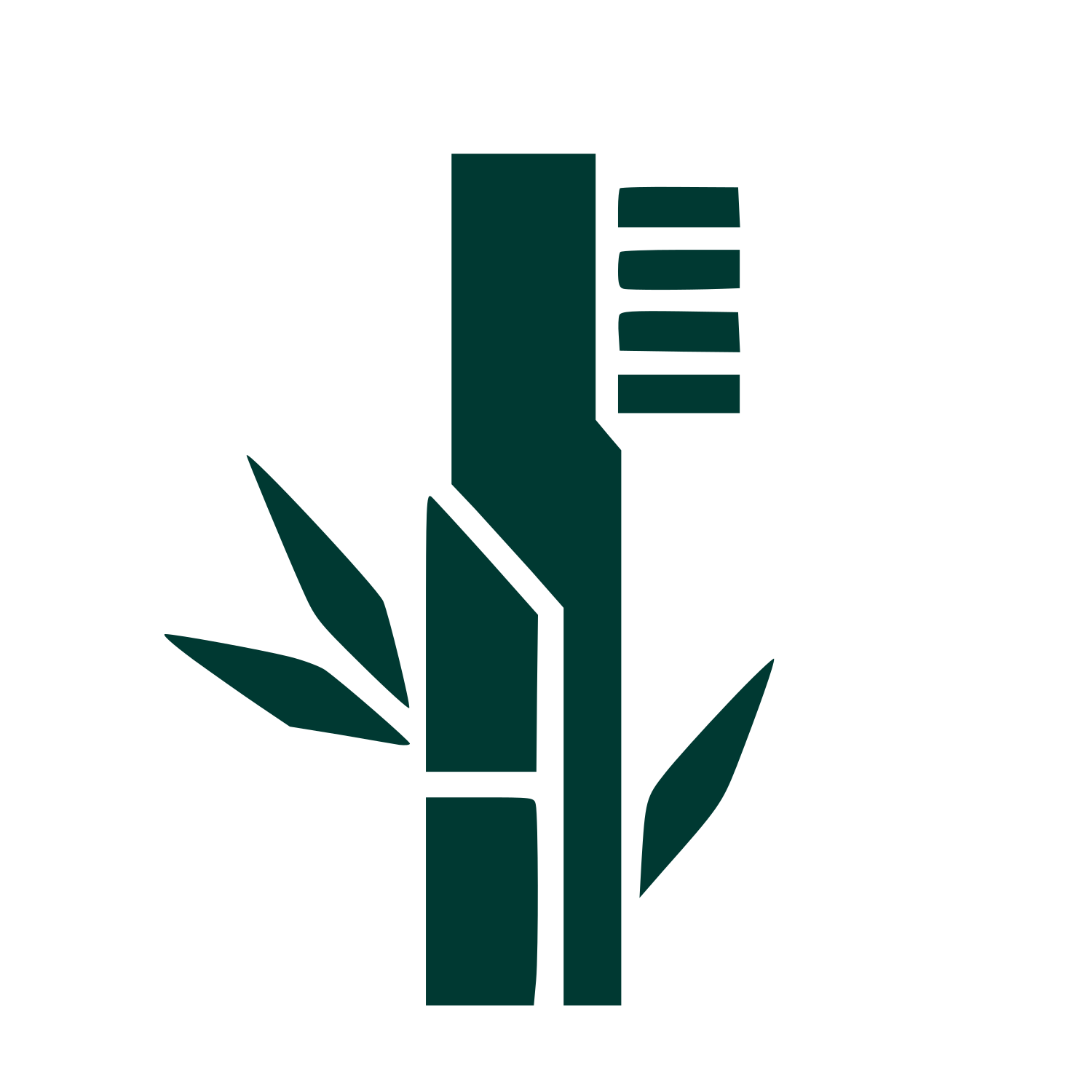 Bamboo Toothbrush Brutalist Logo #003932