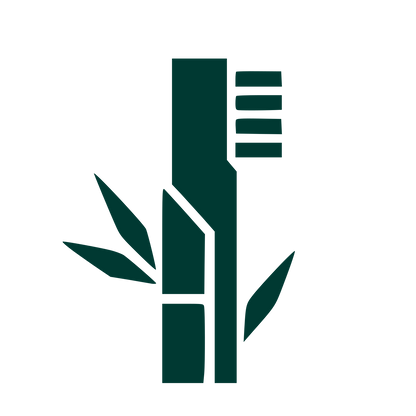 Bamboo Toothbrush Brutalist Logo #003932