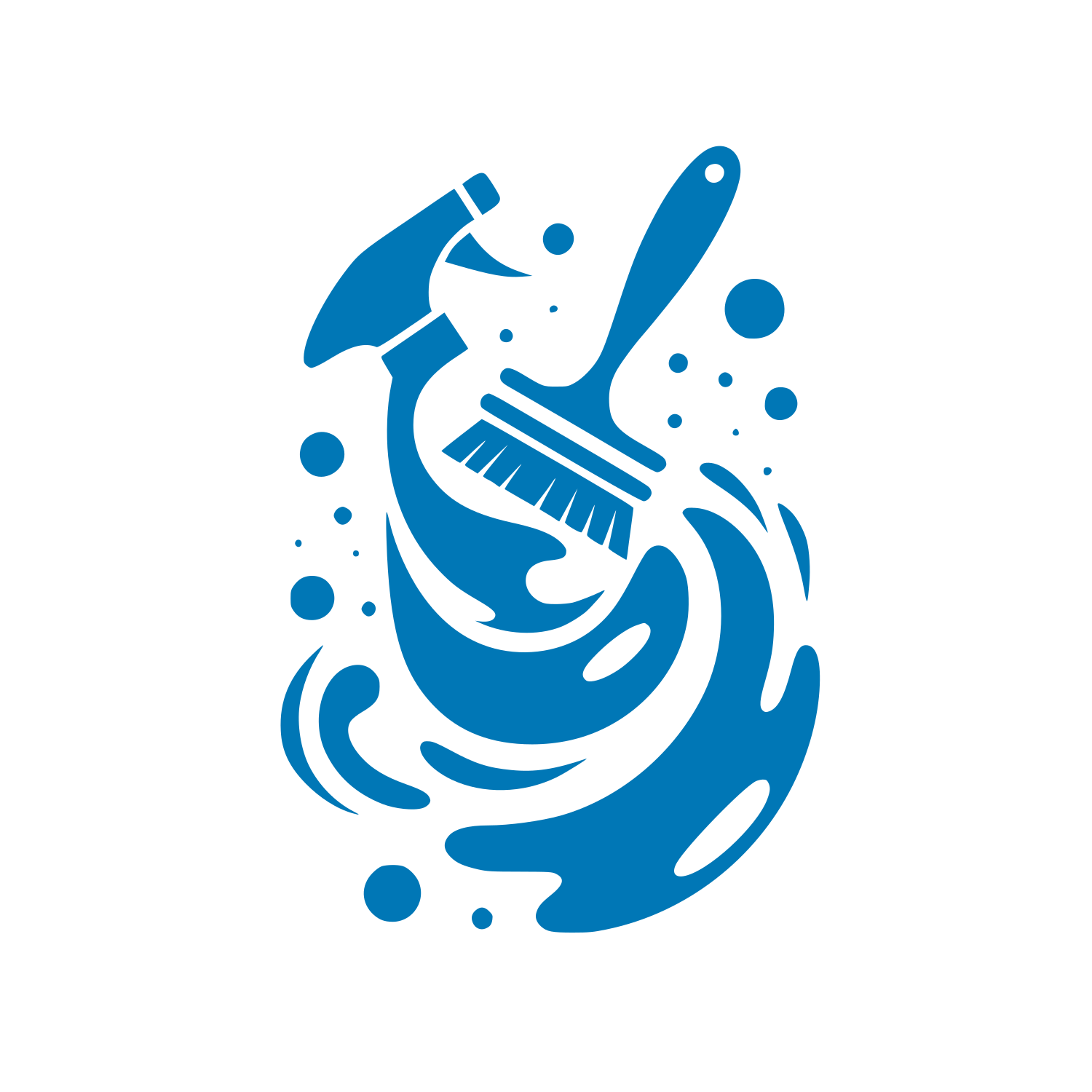 Spray Bottle Brush Swirl Logo #0077B6