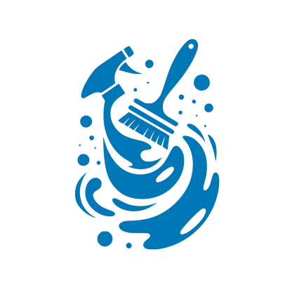 Spray Bottle Brush Swirl Logo #0077B6