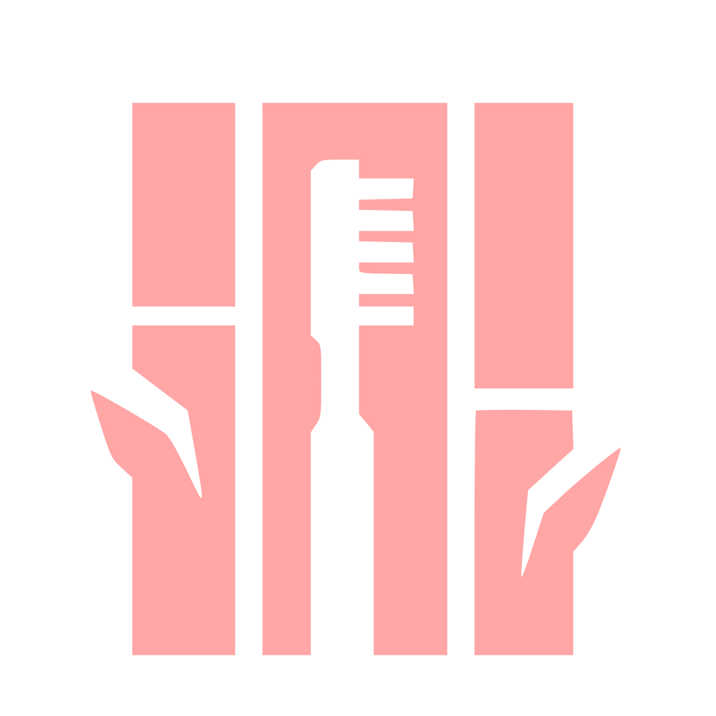Bamboo Toothbrush Brutalist Logo #ffa6a6