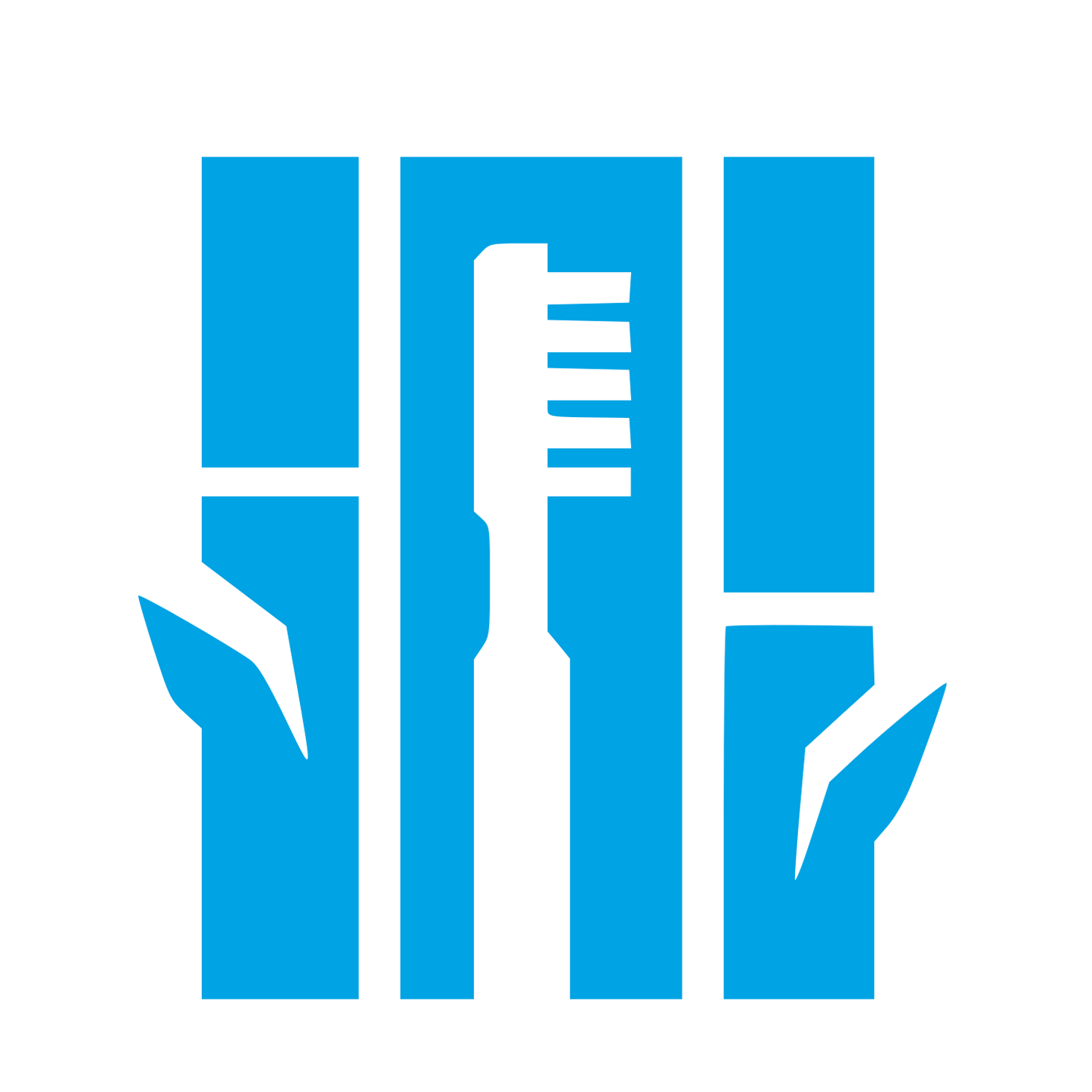 Bamboo Toothbrush Brutalist Logo #00a3e4