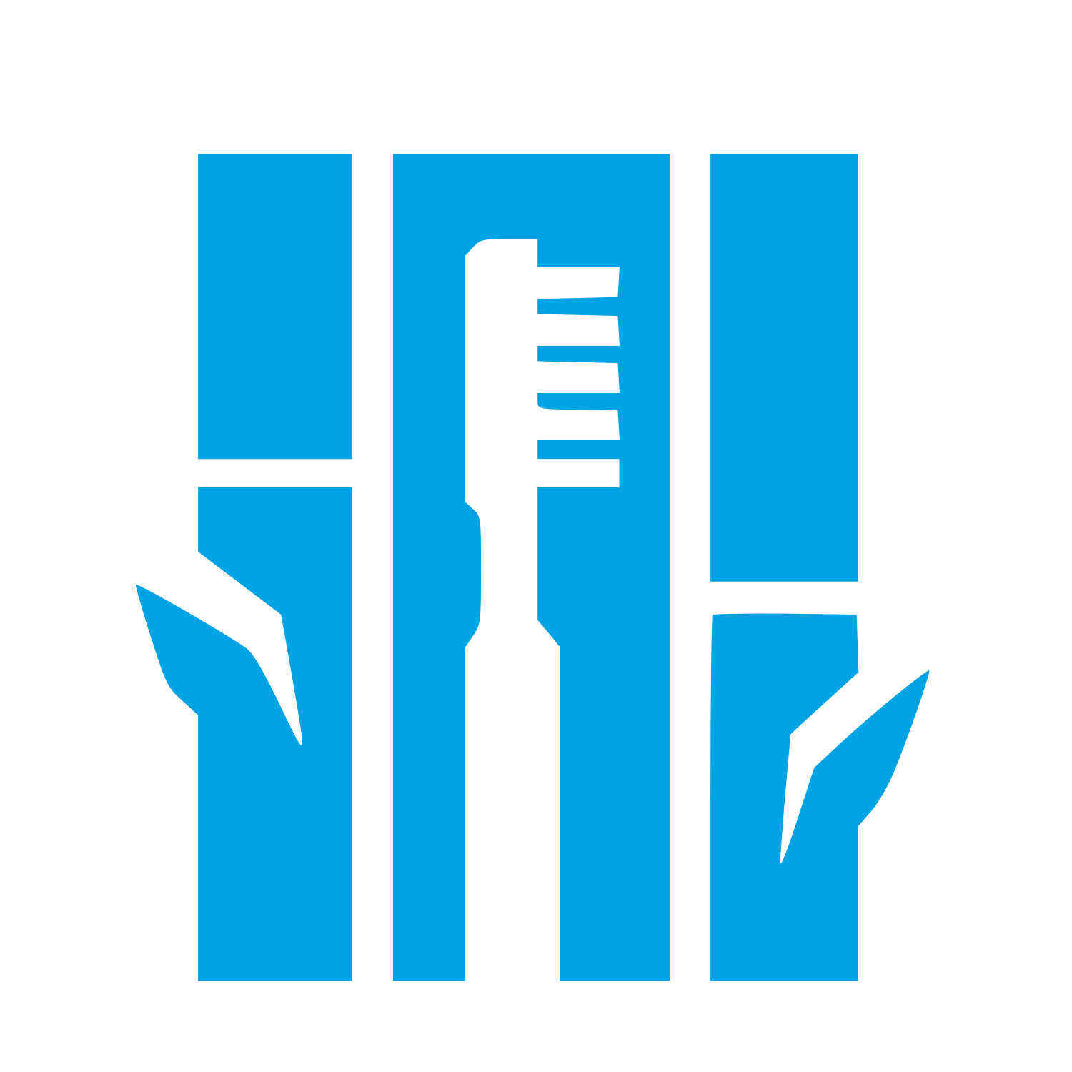 Bamboo Toothbrush Brutalist Logo #00a3e4