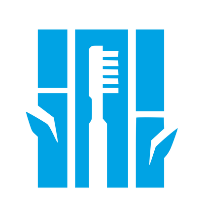 Bamboo Toothbrush Brutalist Logo #00a3e4