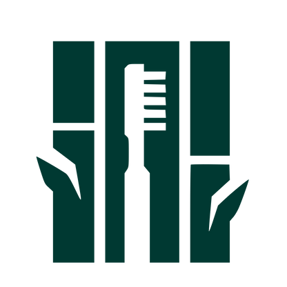 Bamboo Toothbrush Brutalist Logo #003932