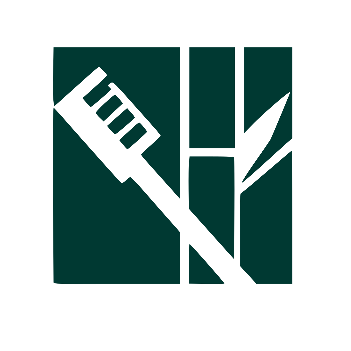 Bamboo Toothbrush Brutalist Logo #003932