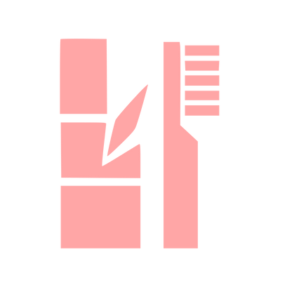 Bamboo Toothbrush Brutalist Logo #ffa6a6