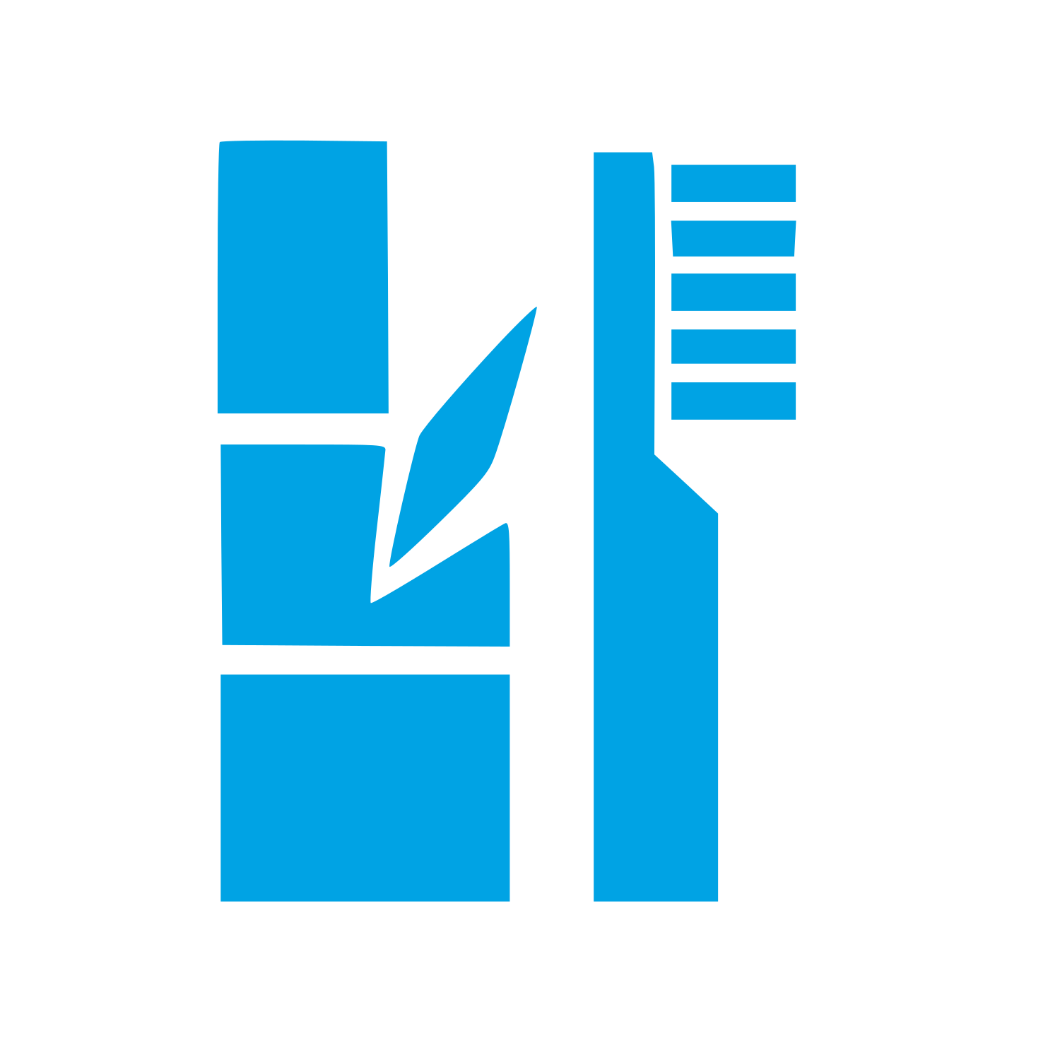 Bamboo Toothbrush Brutalist Logo #00a3e4