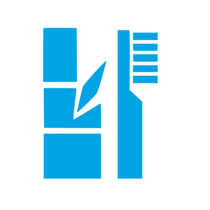 Bamboo Toothbrush Brutalist Logo #00a3e4