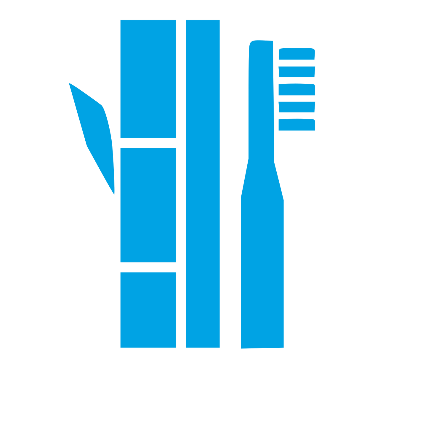 Bamboo Toothbrush Brutalist Logo #00a3e4