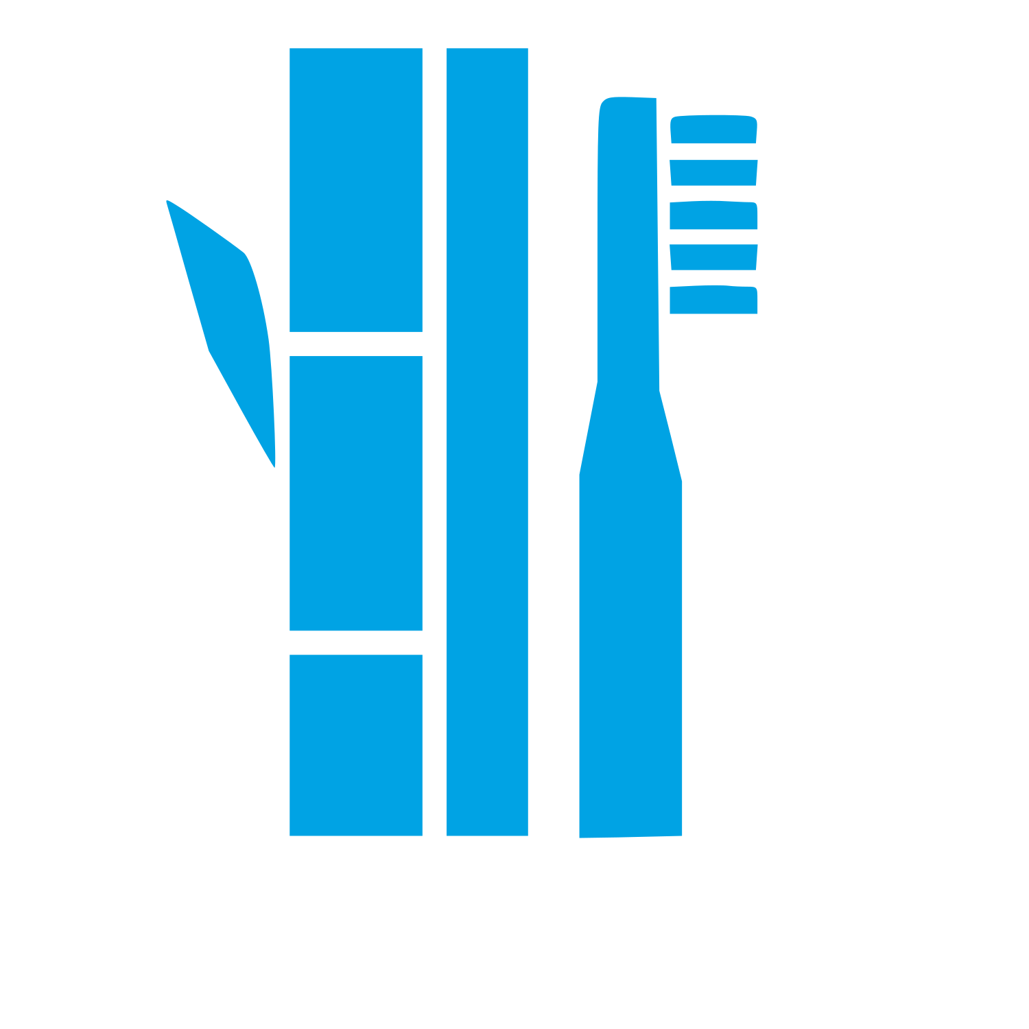 Bamboo Toothbrush Brutalist Logo #00a3e4