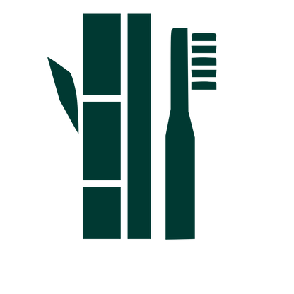 Bamboo Toothbrush Brutalist Logo #003932
