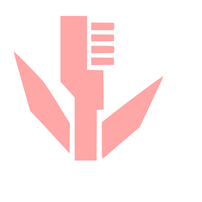 Toothbrush Leaf Emblem Logo #ffa6a6