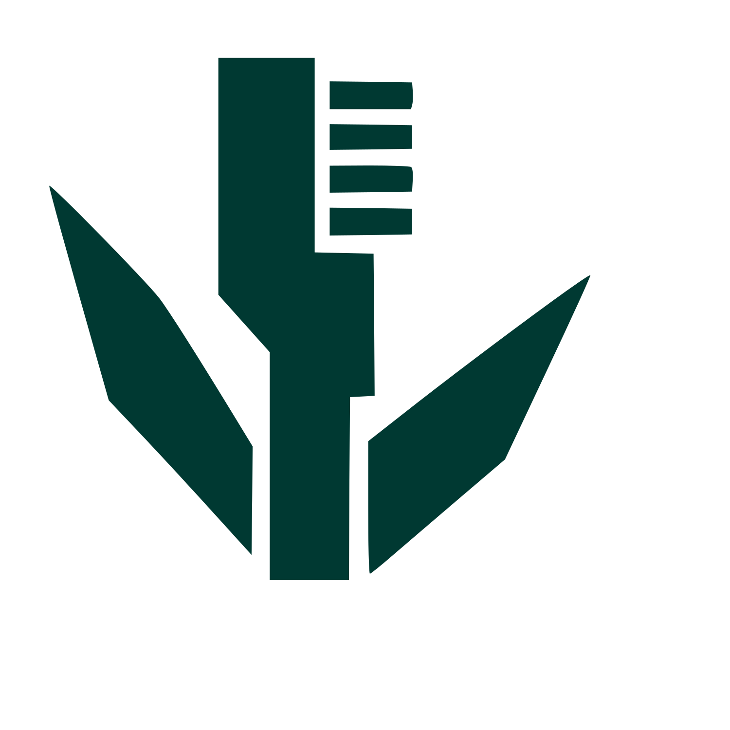 Toothbrush Leaf Emblem Logo #003932