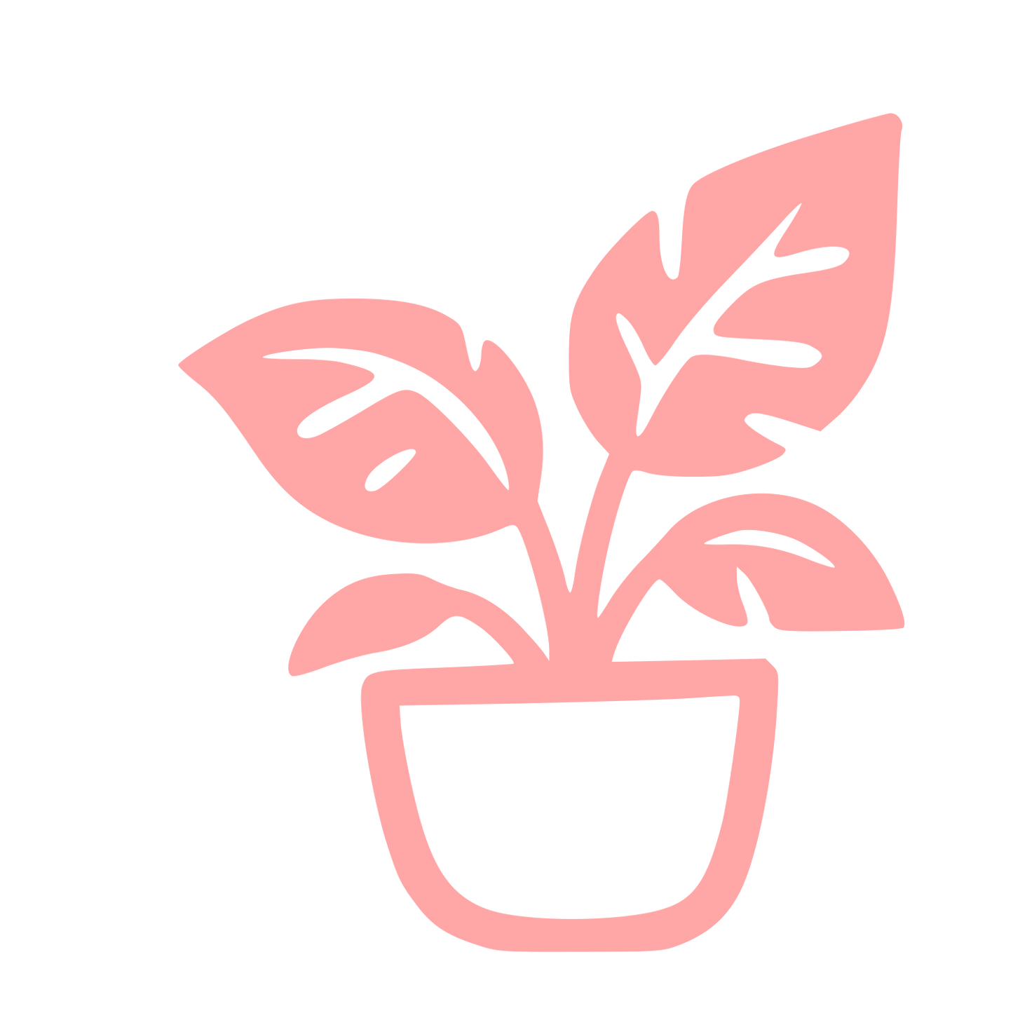 Hand-Drawn Potted Plant Logo #ffa6a6