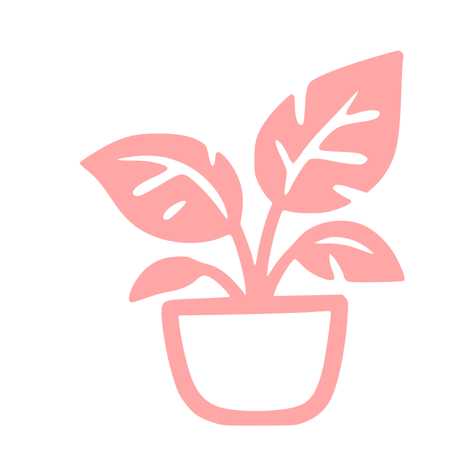 Hand-Drawn Potted Plant Logo #ffa6a6