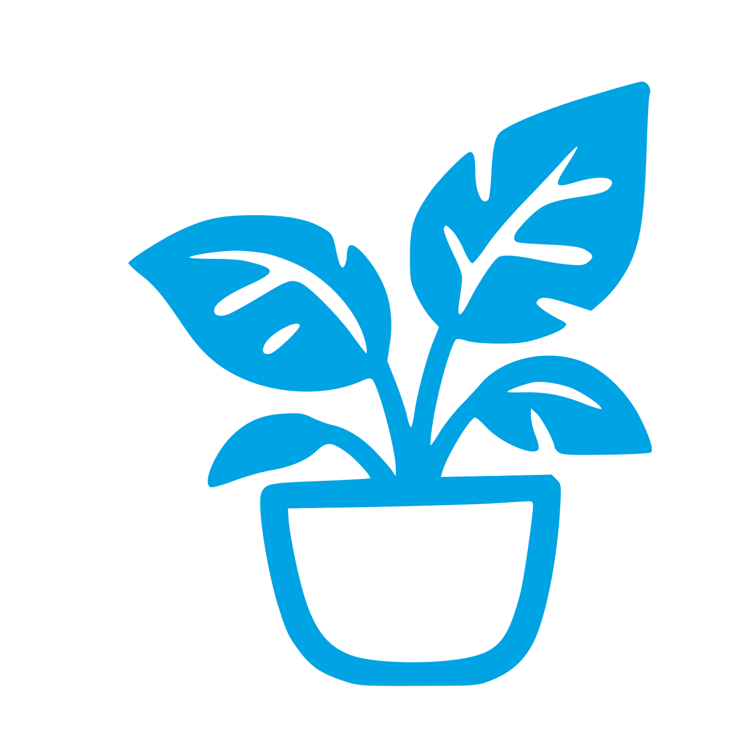 Hand-Drawn Potted Plant Logo #00a3e4