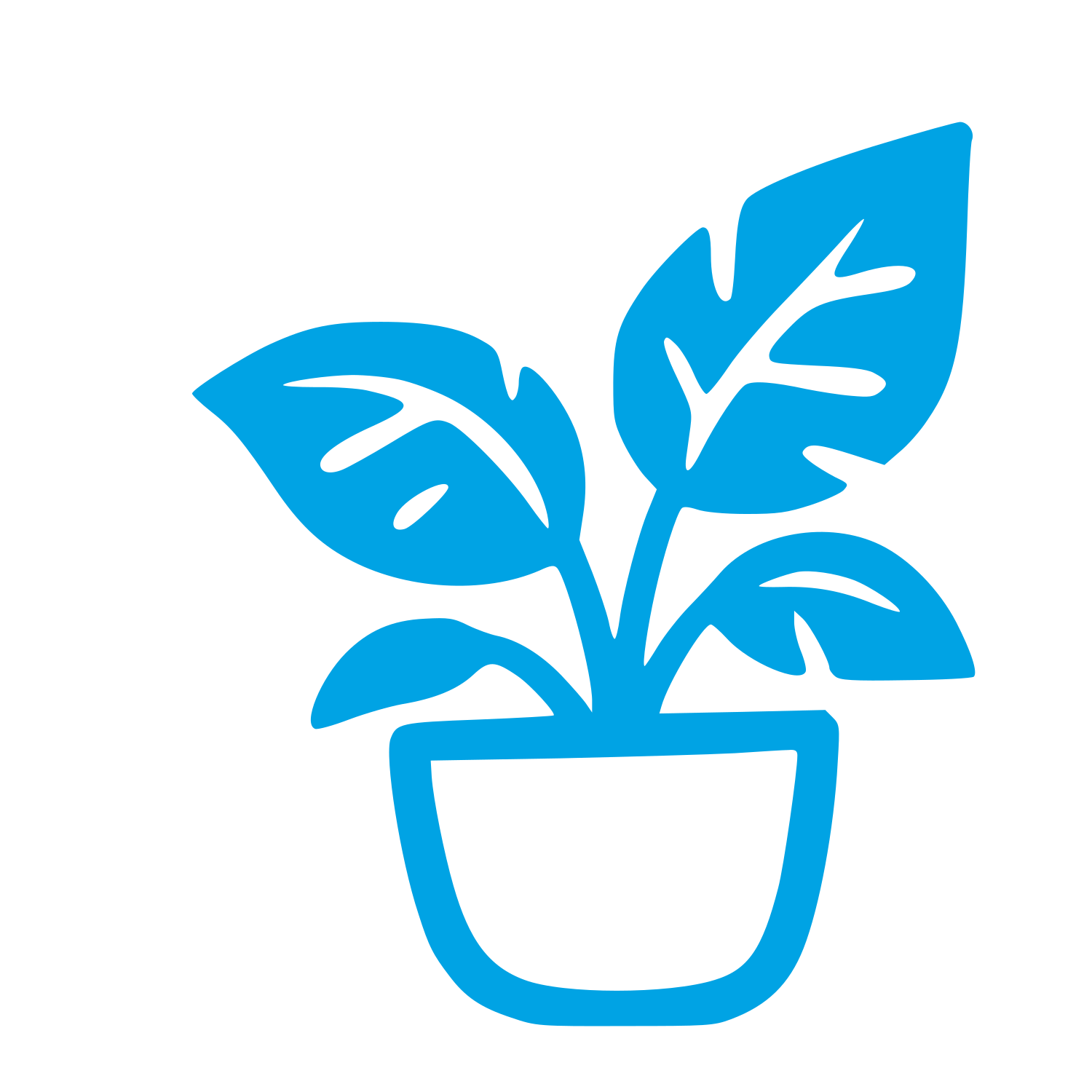 Hand-Drawn Potted Plant Logo #00a3e4