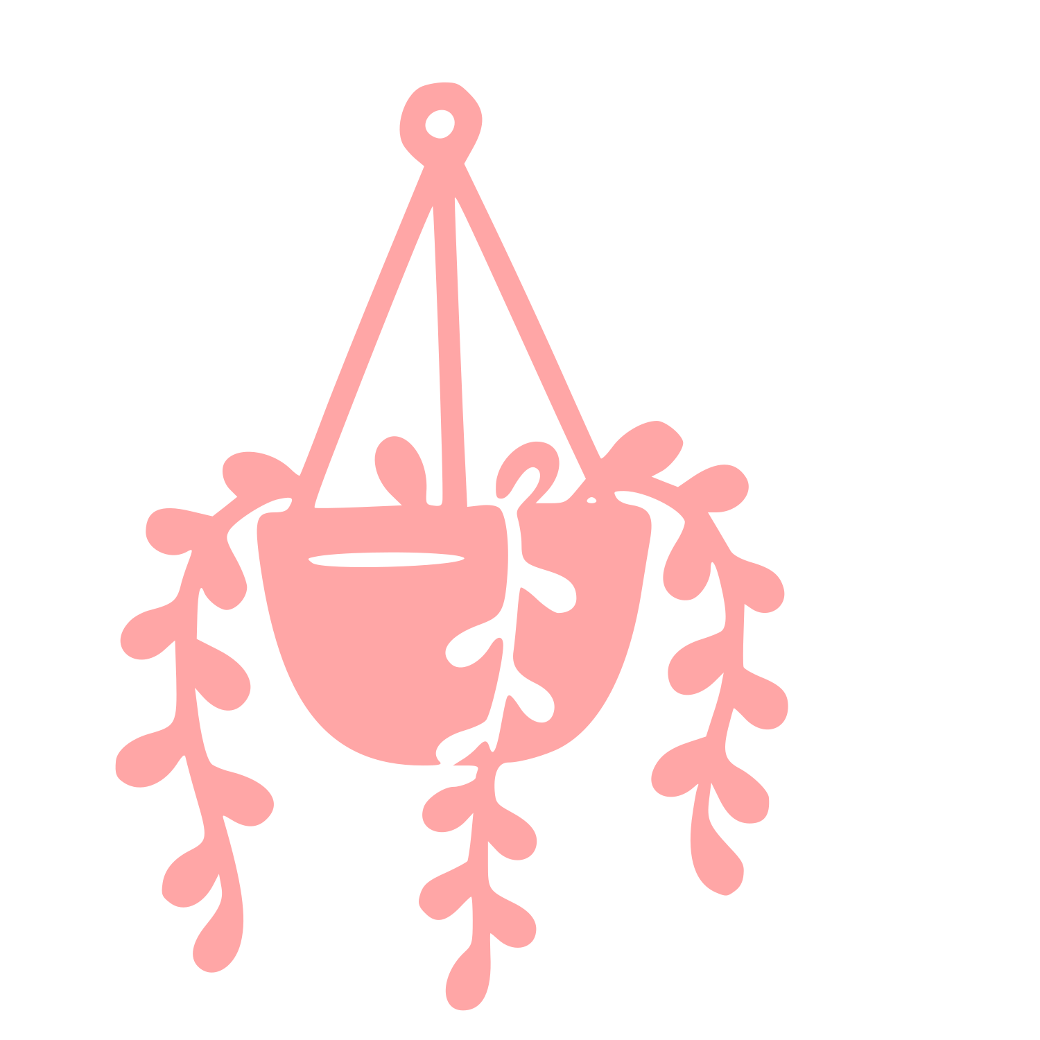 Hanging Plant Pot Logo #ffa6a6