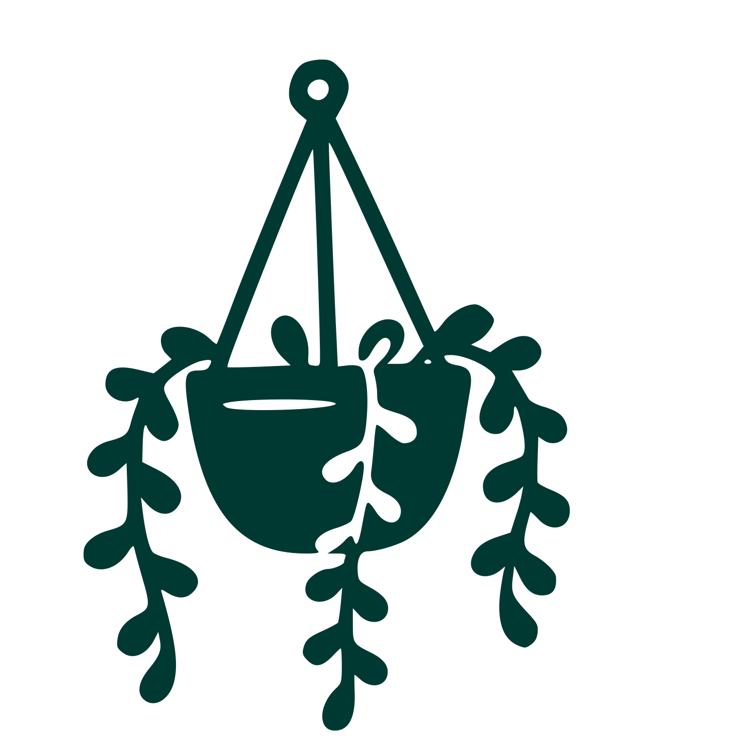 Hanging Plant Pot Logo #003932