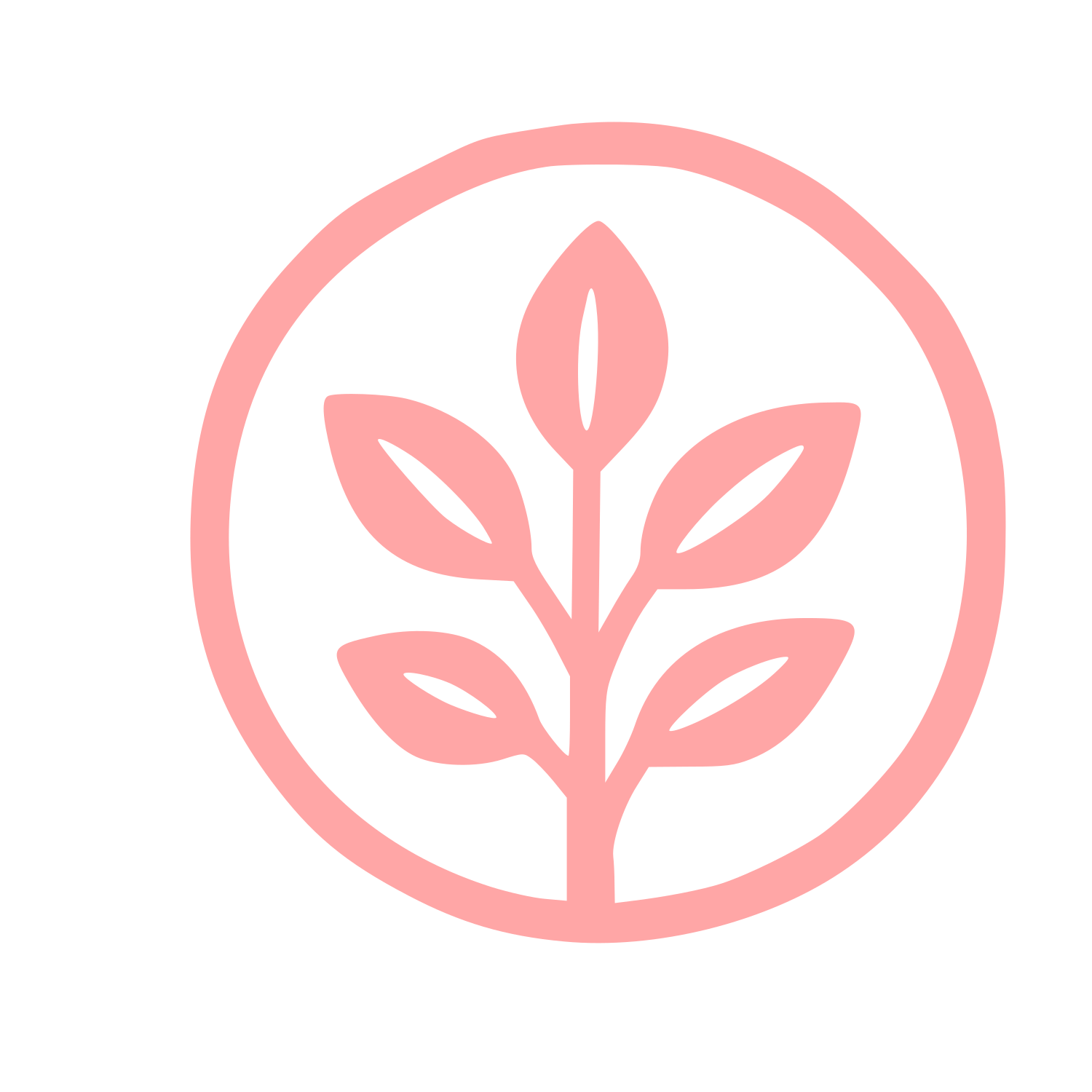 Plant Stem Circle Logo #ffa6a6
