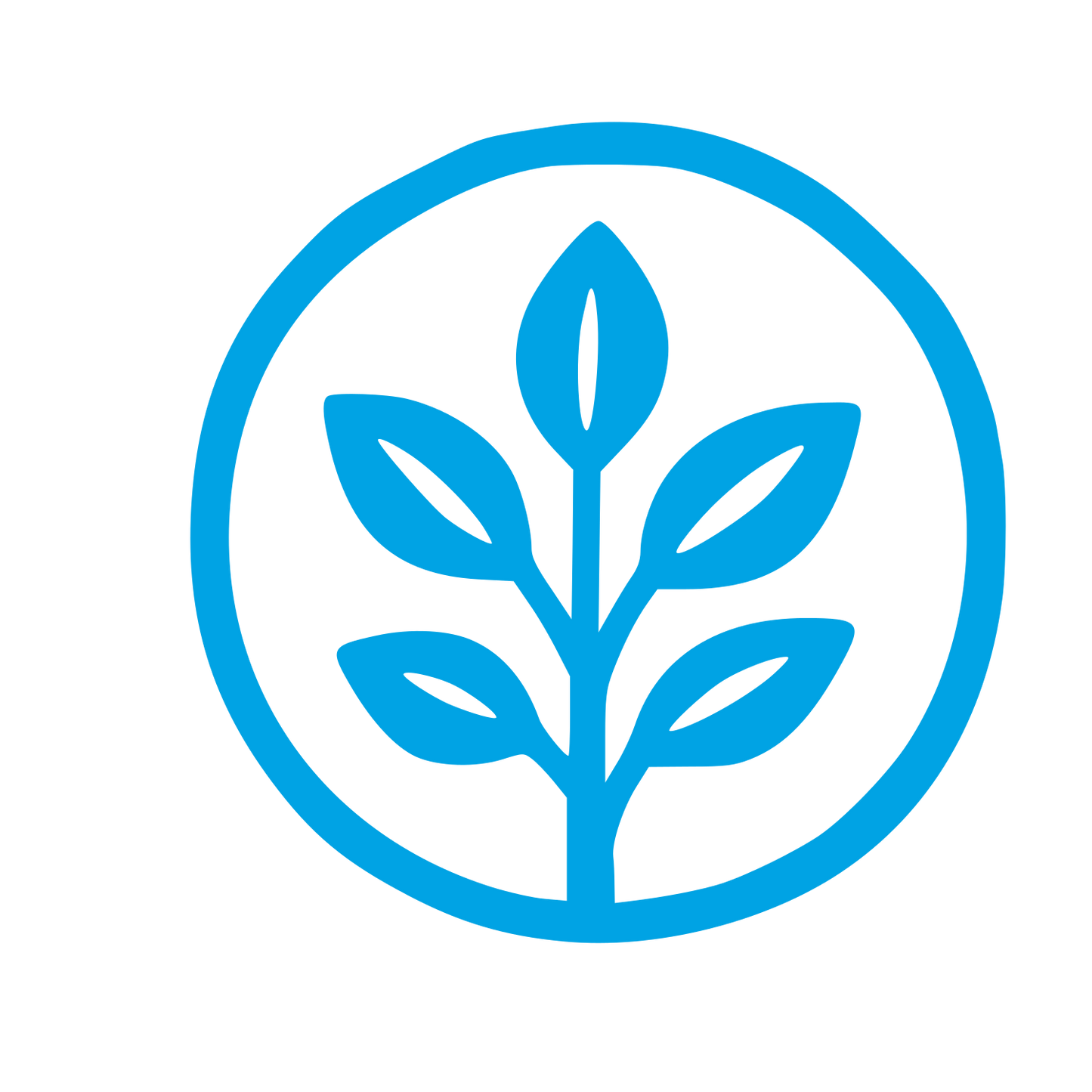 Plant Stem Circle Logo #00a3e4