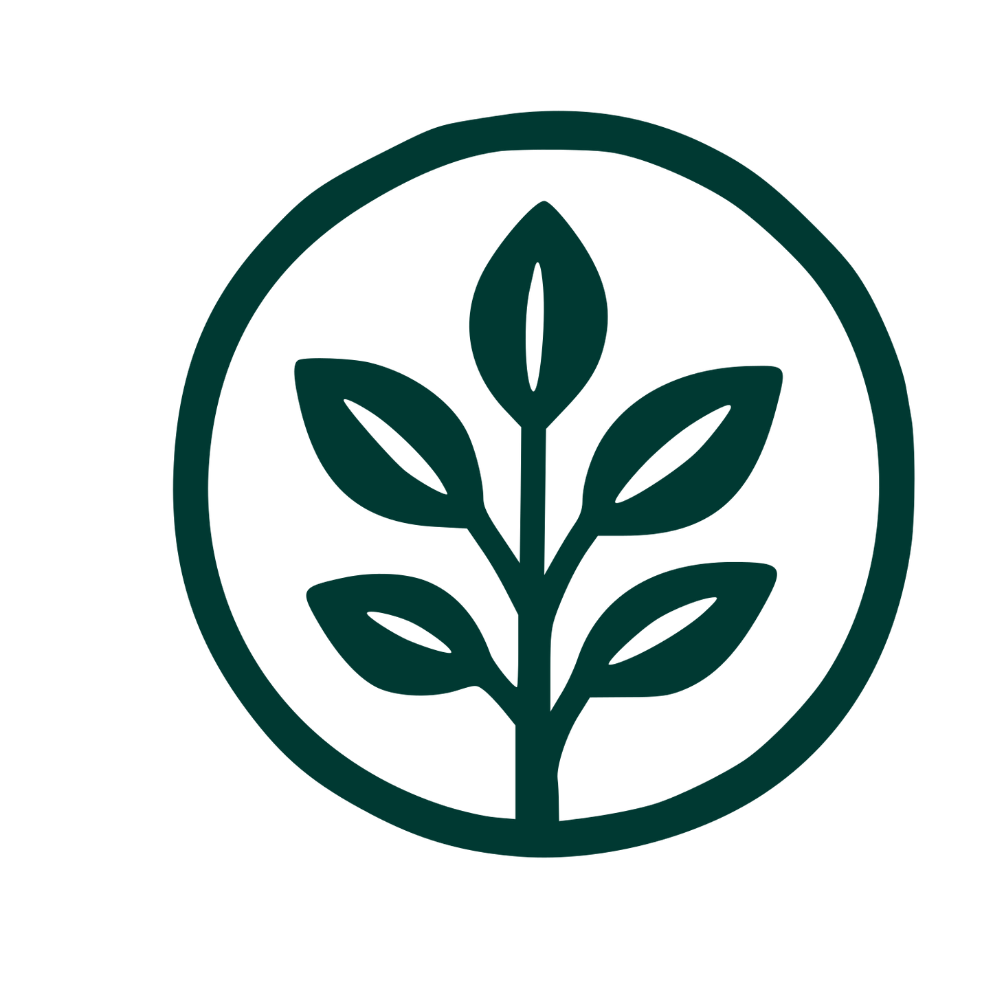 Plant Stem Circle Logo #003932