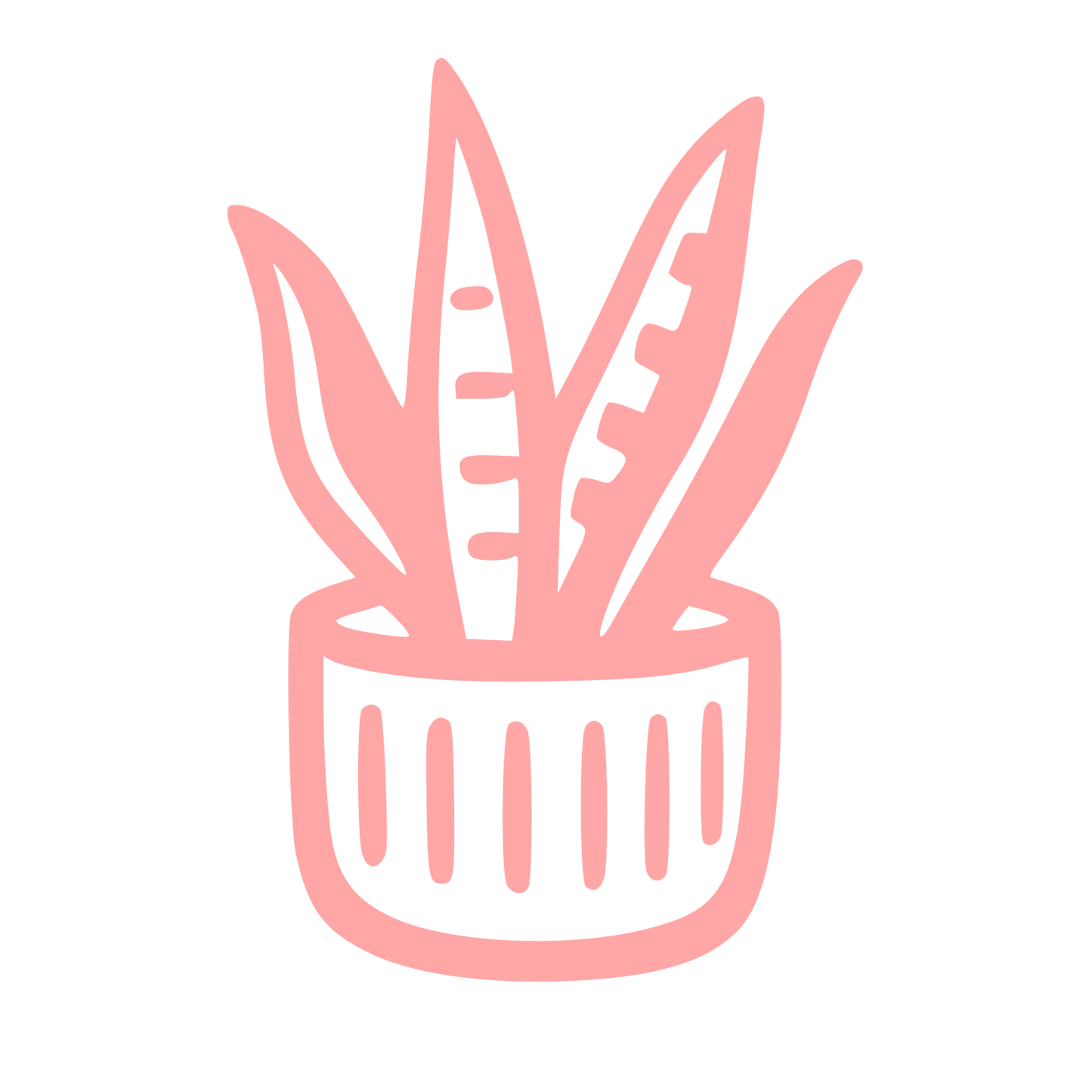 Hand-Drawn Potted Plant Logo #ffa6a6