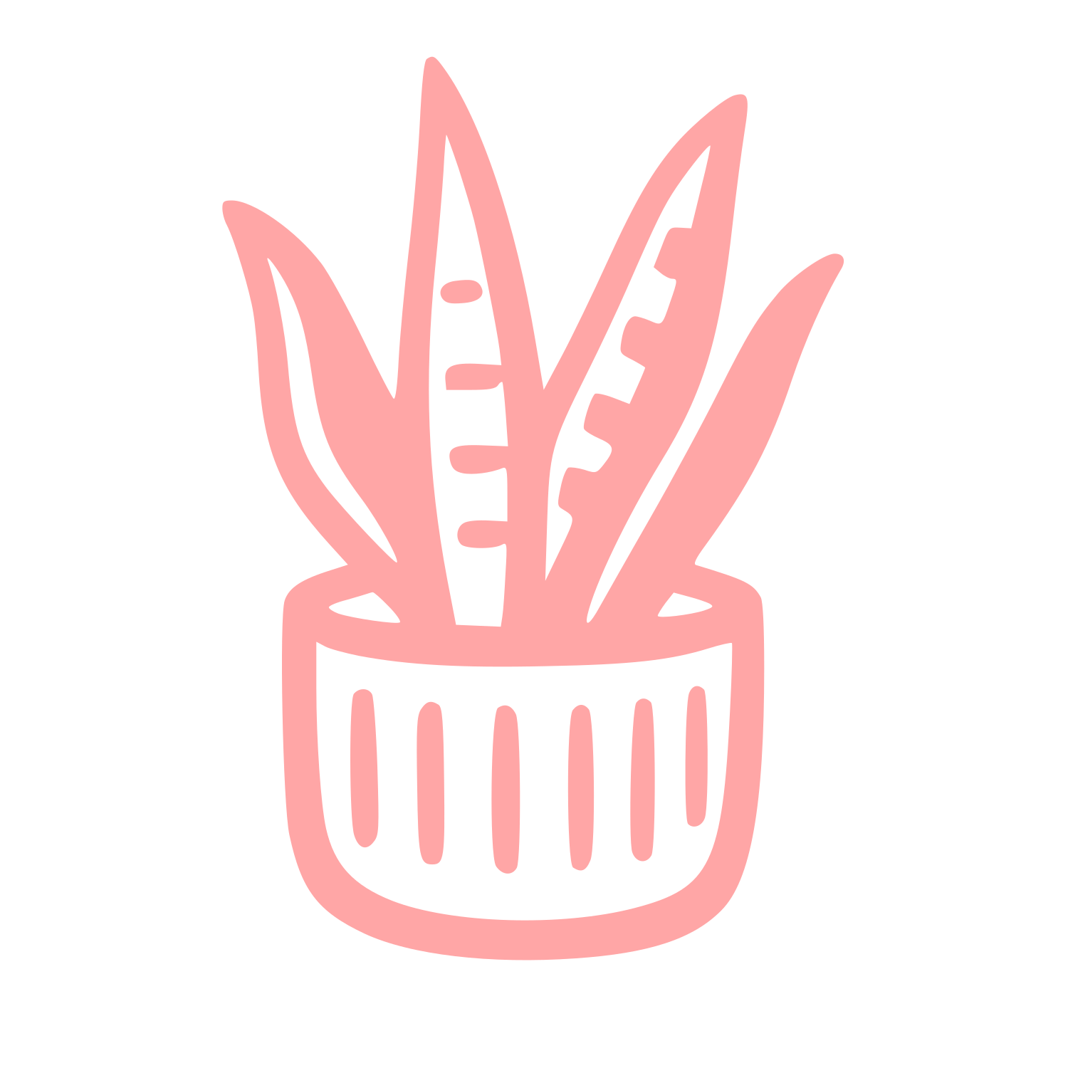 Hand-Drawn Potted Plant Logo #ffa6a6