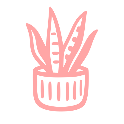 Hand-Drawn Potted Plant Logo #ffa6a6