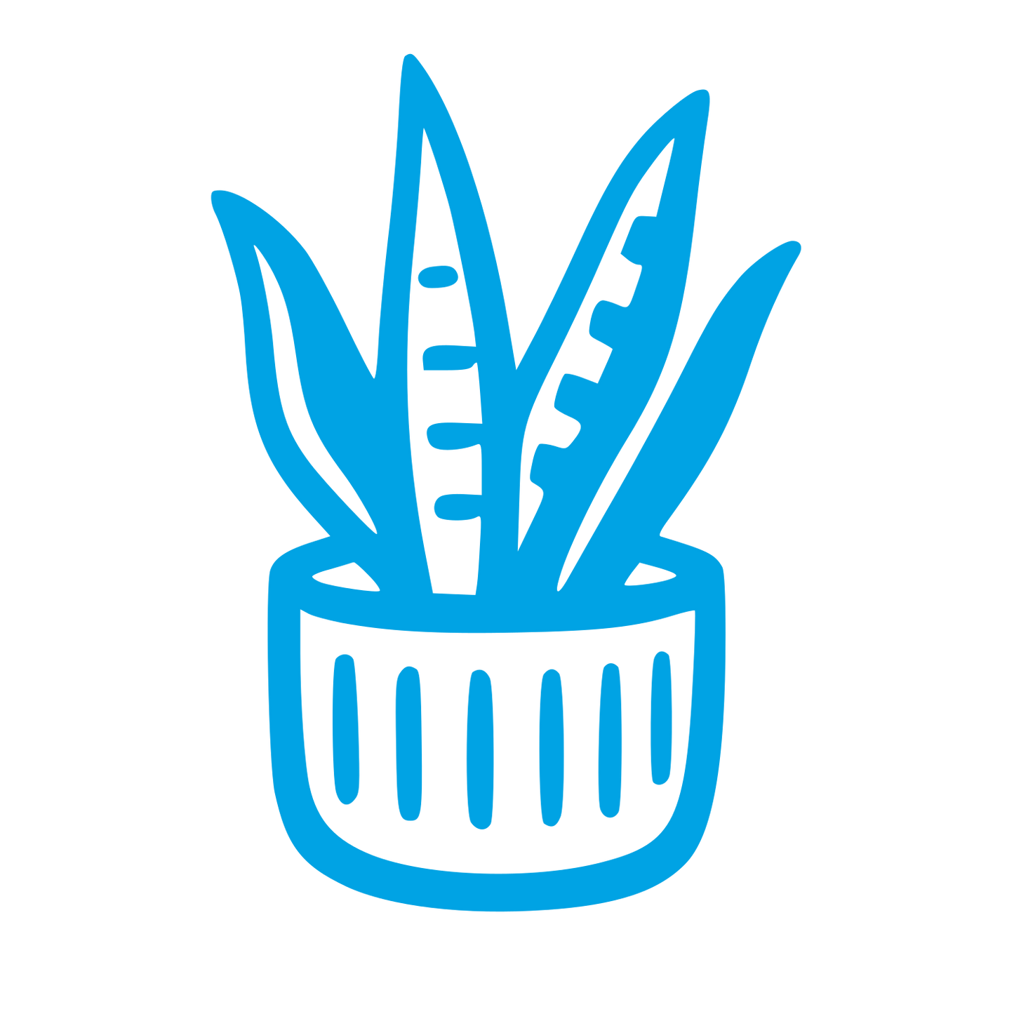 Hand-Drawn Potted Plant Logo #00a3e4