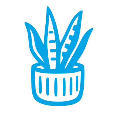 Hand-Drawn Potted Plant Logo #00a3e4