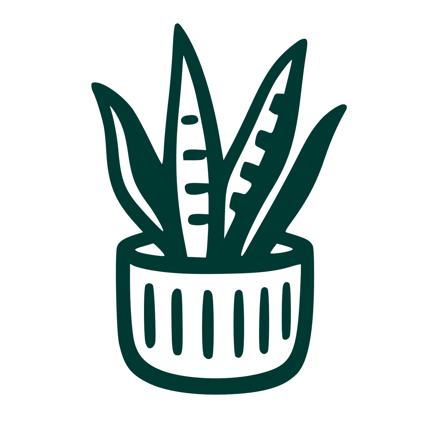 Hand-Drawn Potted Plant Logo #003932