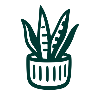 Hand-Drawn Potted Plant Logo #003932