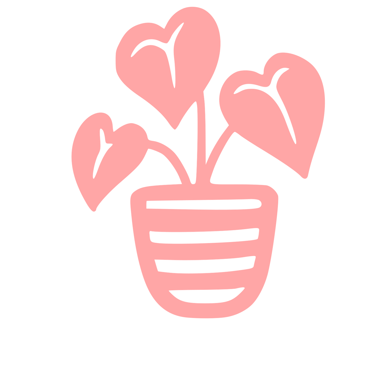Hand-Drawn Houseplant Pot Logo #ffa6a6