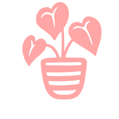 Hand-Drawn Houseplant Pot Logo #ffa6a6
