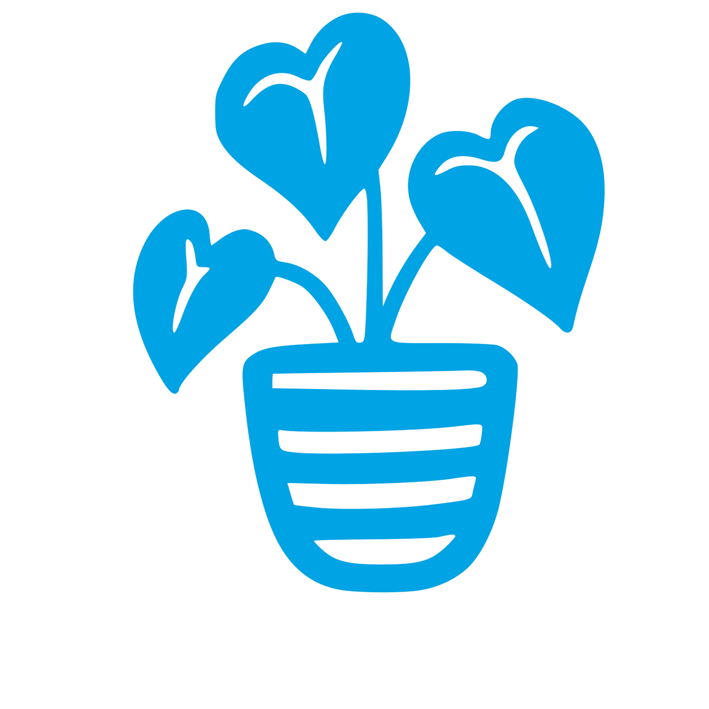 Hand-Drawn Houseplant Pot Logo #00a3e4