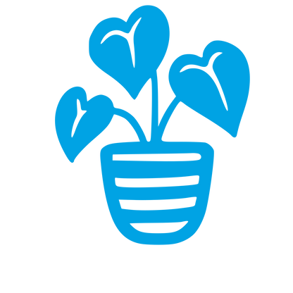 Hand-Drawn Houseplant Pot Logo #00a3e4