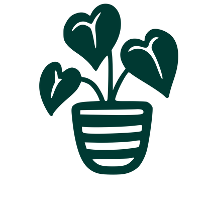 Hand-Drawn Houseplant Pot Logo #003932
