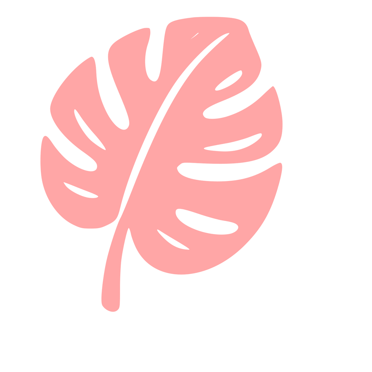 Monstera Leaf Houseplant Logo #ffa6a6