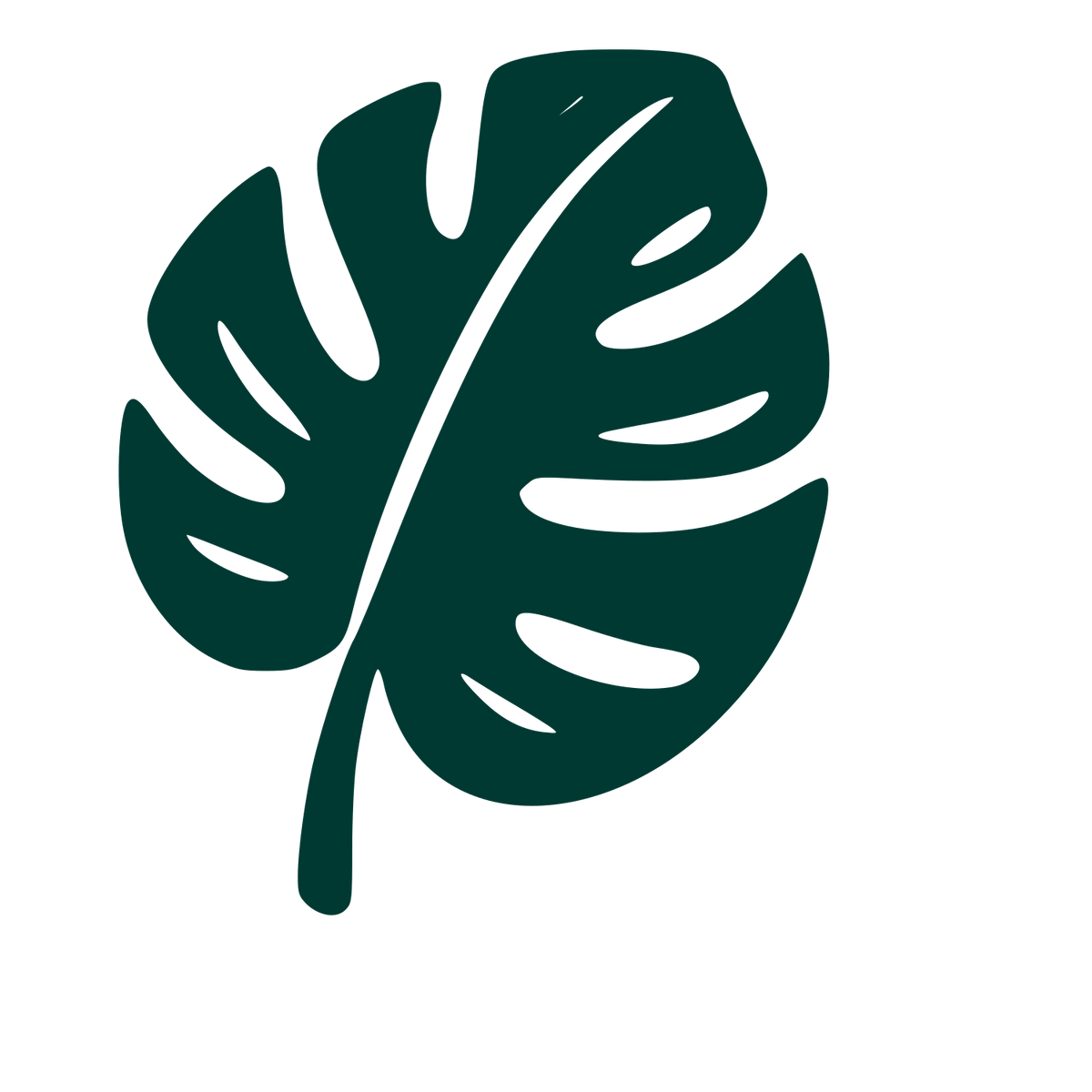 Monstera Leaf Houseplant Logo #003932