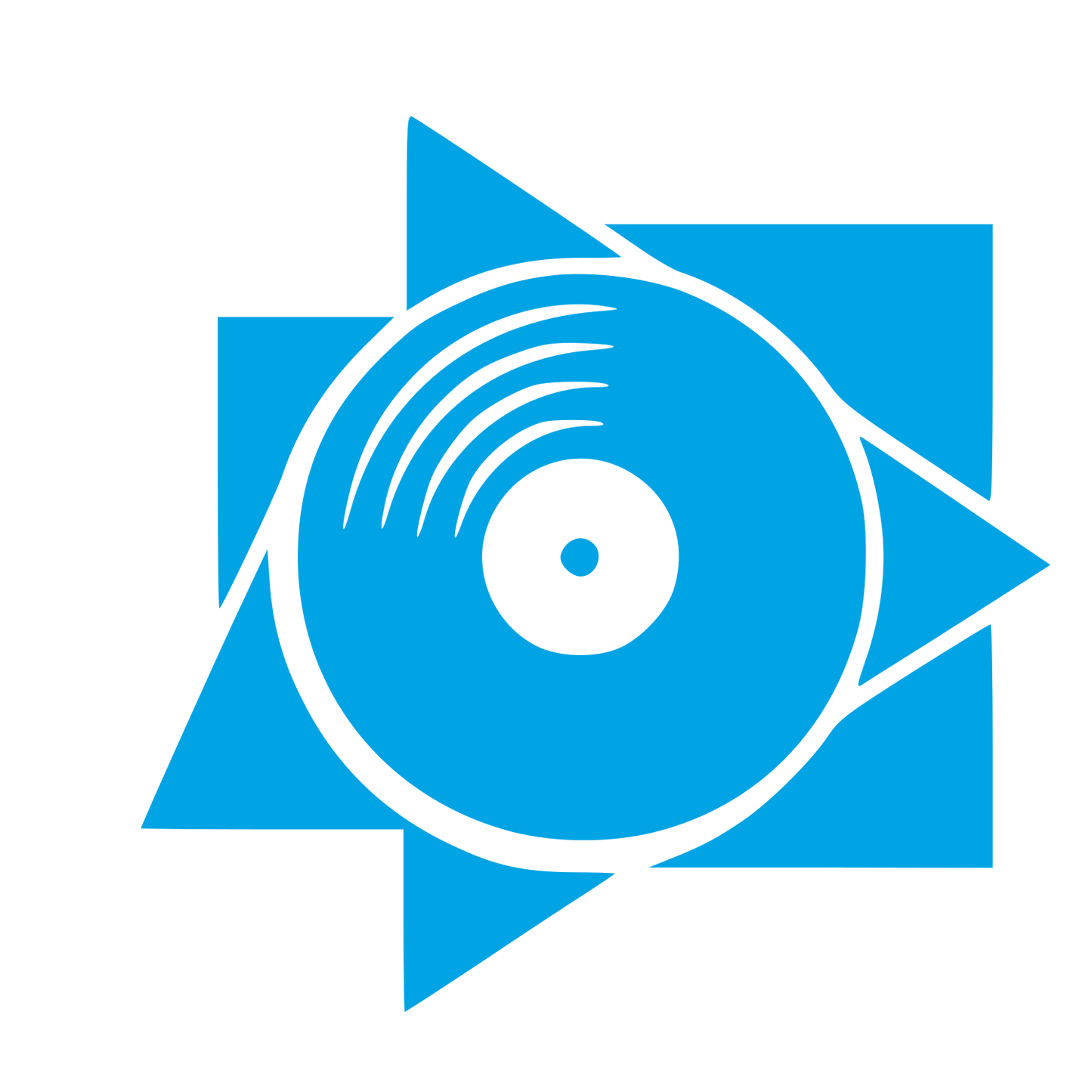 Vinyl Record Play Button Logo #00a3e4