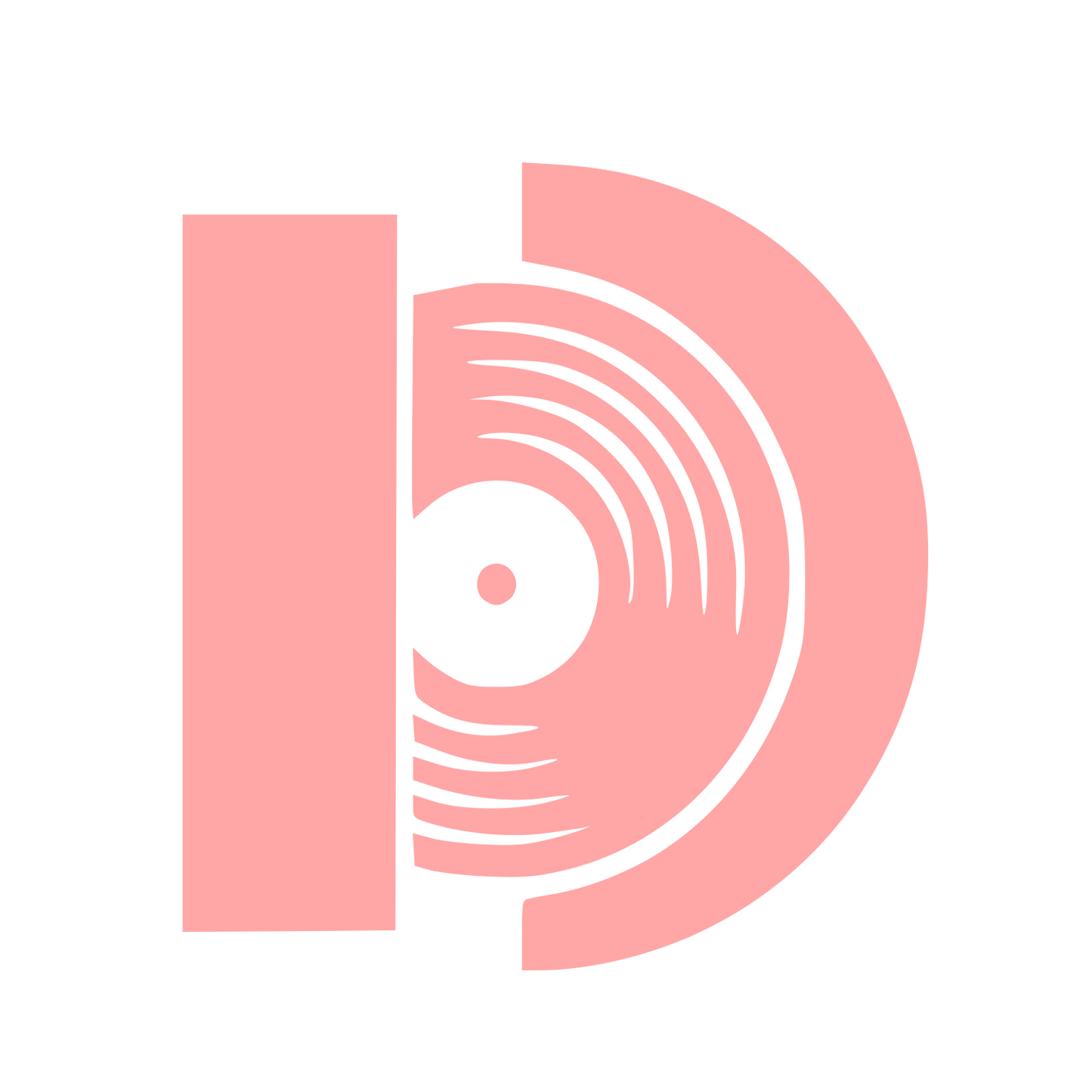 Vinyl Record Letter D Logo #ffa6a6