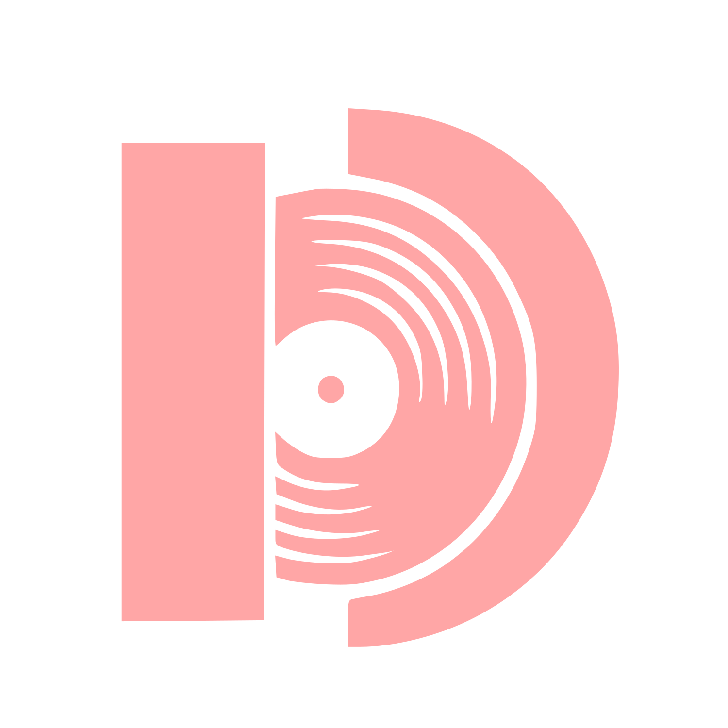 Vinyl Record Letter D Logo #ffa6a6